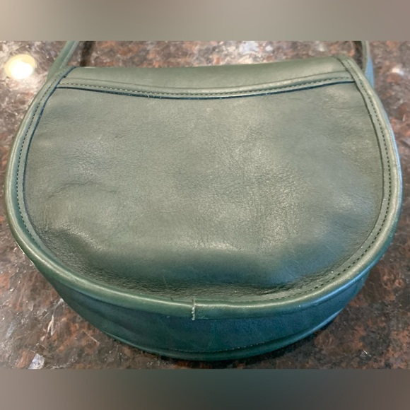 COACH Vintage Casey Bag Leather Crossbody Handbag Dark Emerald Green 80s / 90s - Picture 11 of 14